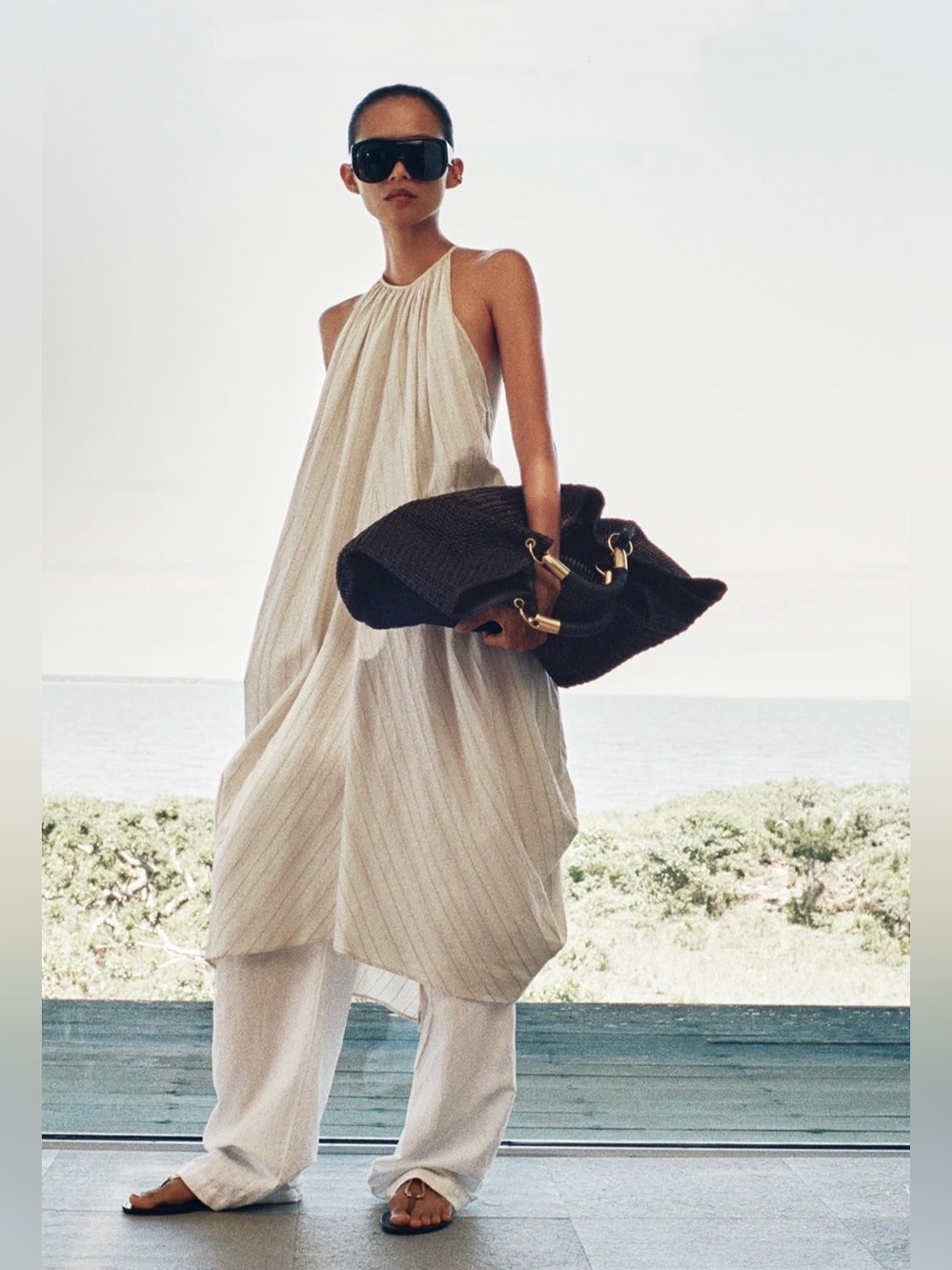 ZARA Halter Dress with Linen ZW Collection ~ Size: X-Small
